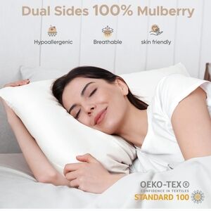 GentleSoft® Mulberry Silk Pillowcase -ivory - Standard 1 Pc New No Tags